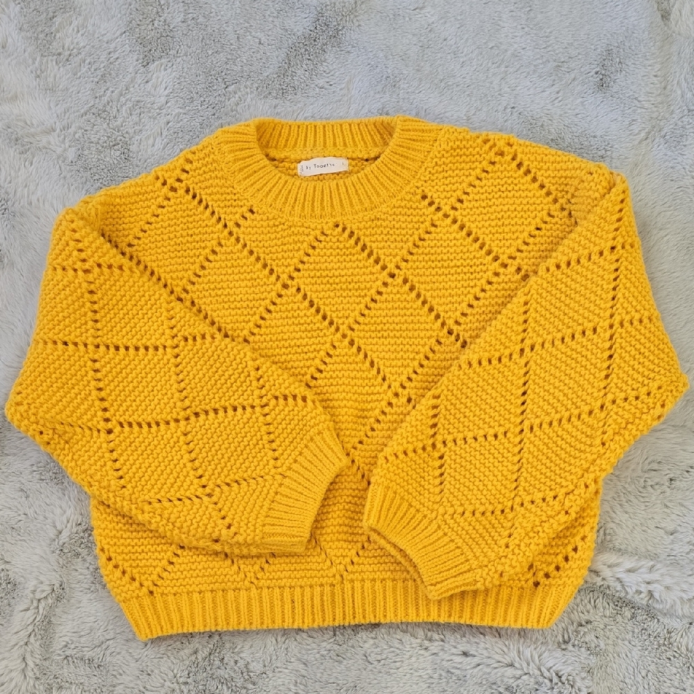 By Together Mustard Diamond Knit Sweater